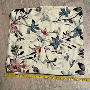 Arhaus Velvet Floral Pillow Cream Muted Blue Green Pink Gray Throw Pillow Case